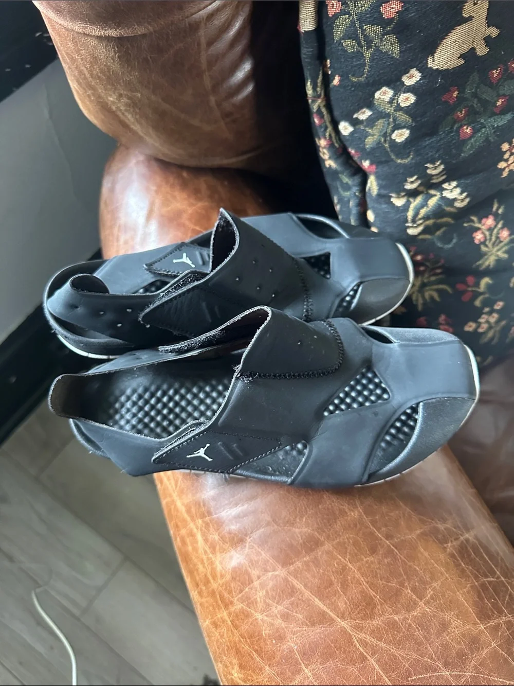Jordan Kids' Black and White Slide Sandals
